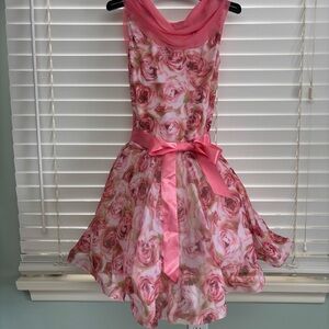 Revolution Dancewear Pink Floral Dance Costume Size SA